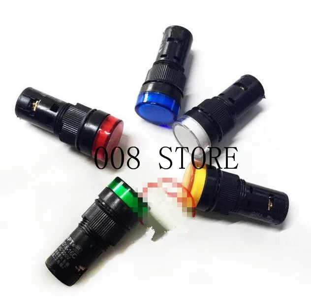 2pcs Pilot Lamp AD16-16C AC/DC 24V 12V 110V AC220V LED Power Indicator light 16mm Signal Panel Mount | Обустройство дома