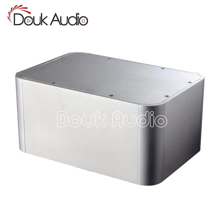

Douk Audio Aluminum Rounded Corner Chassis Amplifier Enclosure Silver Box Case
