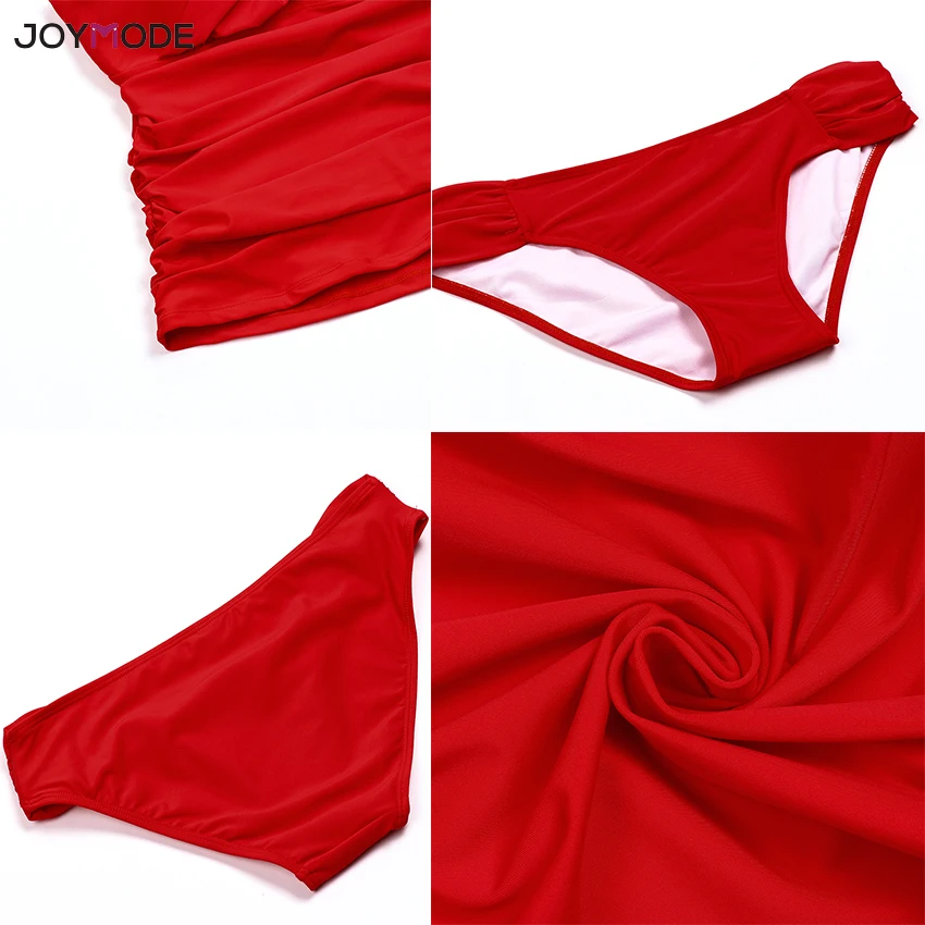 JOYMODE 2018 Новый женский сексуальный красный бикини с высокой талией беспроводной - Фото №1
