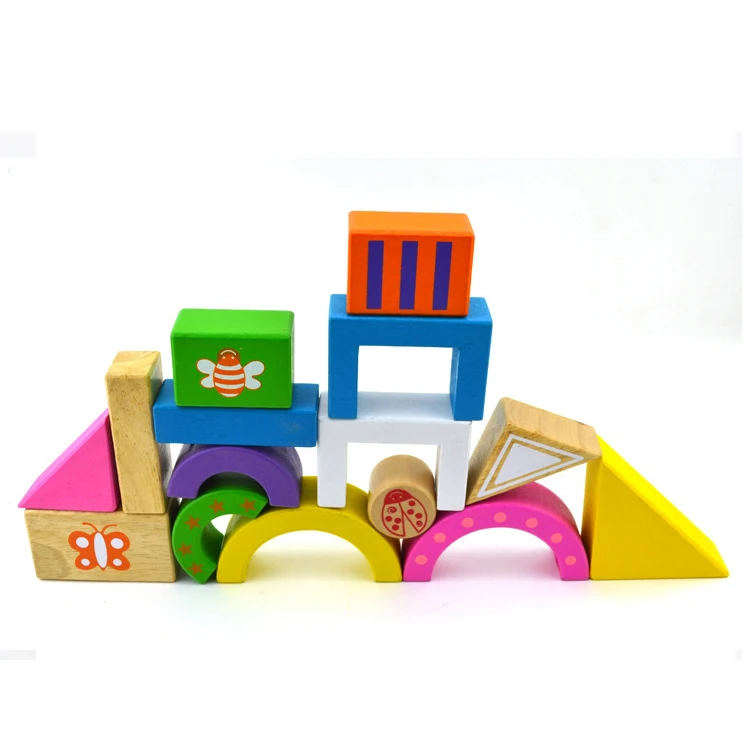 Детские Обучающие деревянные игрушки Chanycore строительный дом 15 шт. геометрическая