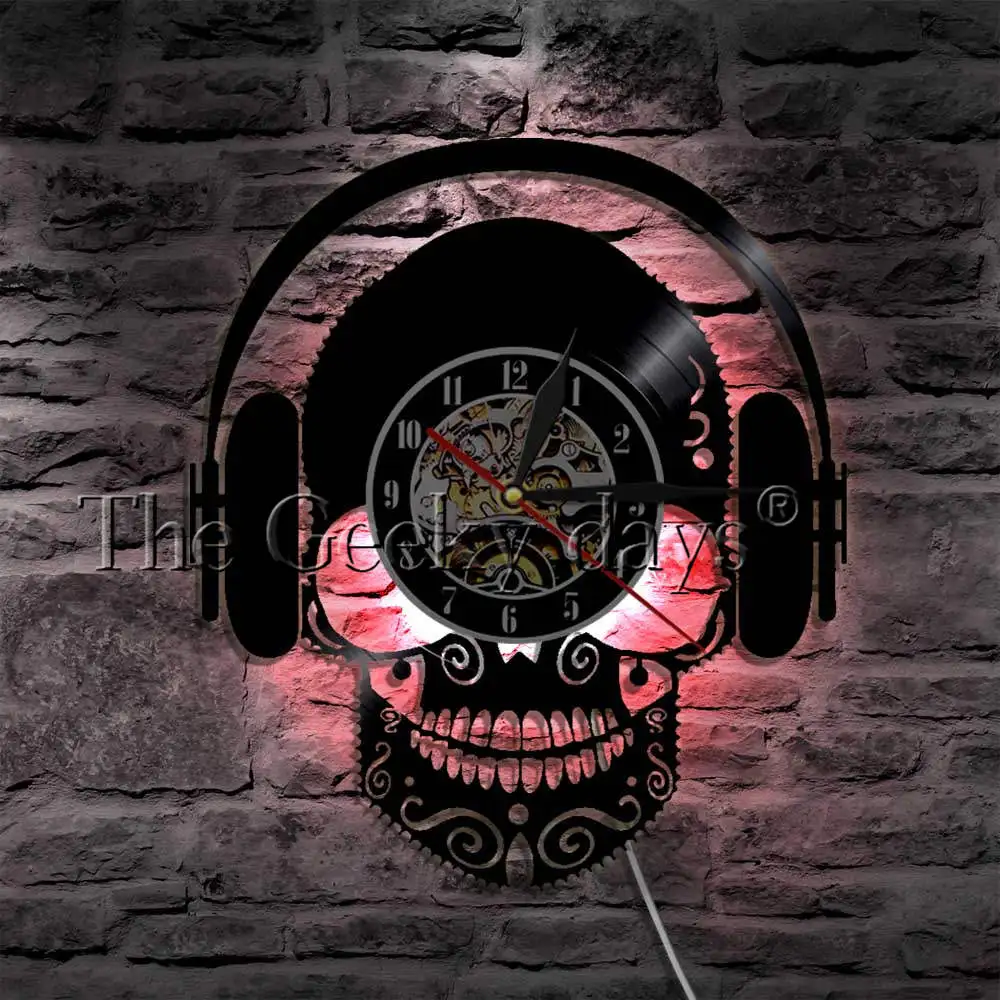 Череп музыкальные наушники DJ Wall Art страшная одежда с черепом домашний декор