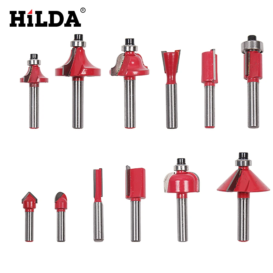HILDA 12 шт. набор фрез для фрезерования 8 мм резки древесины с прямым хвостовиком