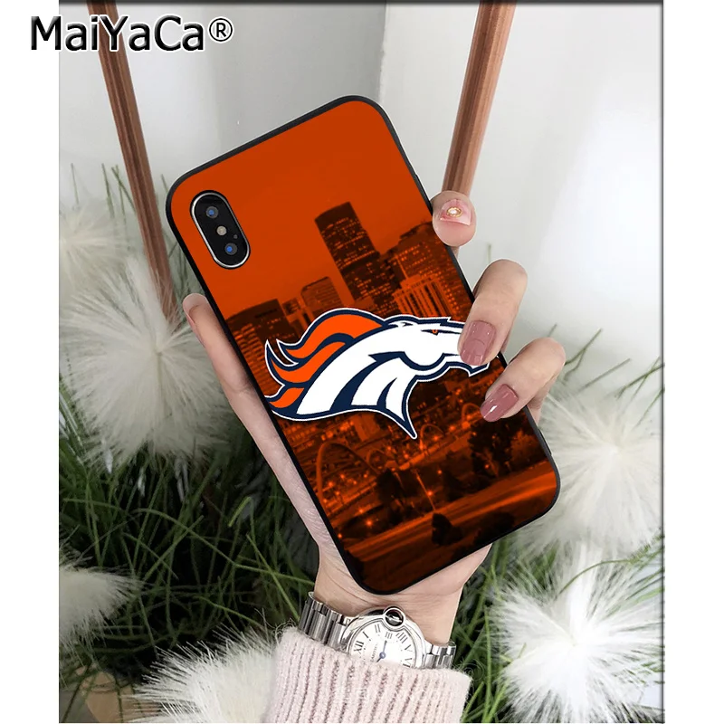 Мягкий силиконовый чехол MaiYaCa Denver Broncos из ТПУ для телефона iPhone 6S 6plus 7 7plus 8 8Plus X Xs MAX 5 5S XR