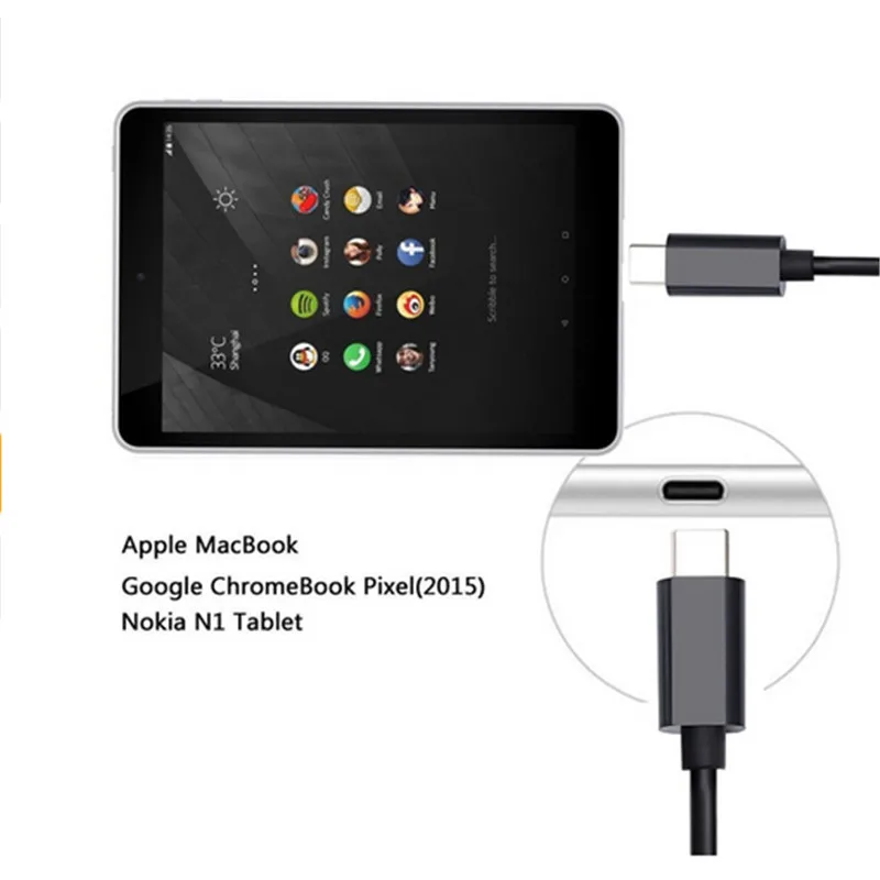 USB 3 1 C Тип к совместимому с HDMI цифровой AV/VGA/USB OTG Женский Зарядное устройство