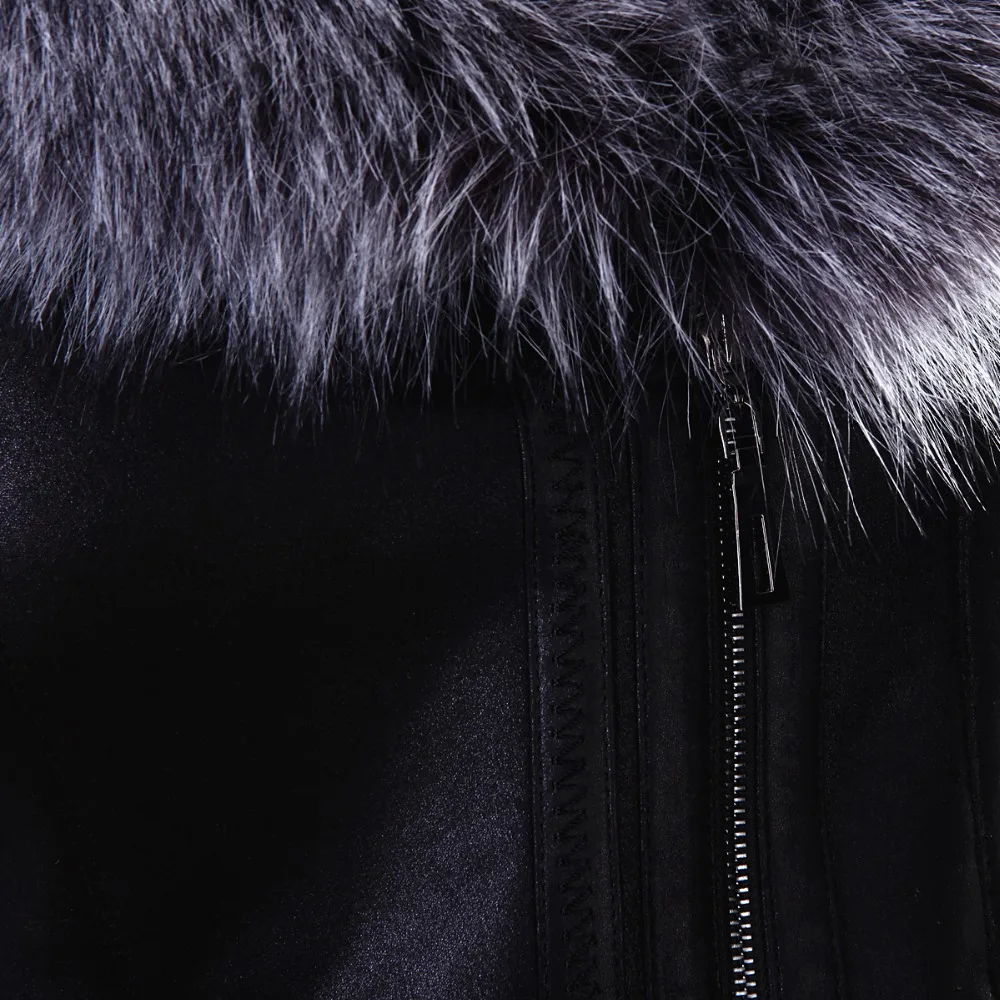 Искусственный Лисий меховой воротник новая зимняя куртка Роскошные замшевые