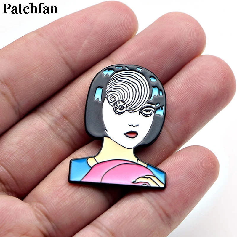 Patchfan японский ужас Junji Ito Uzumaki цинковый галстук булавки броши для рюкзака, одежды для мужчин и женщин Декоративные значки медаль A2064