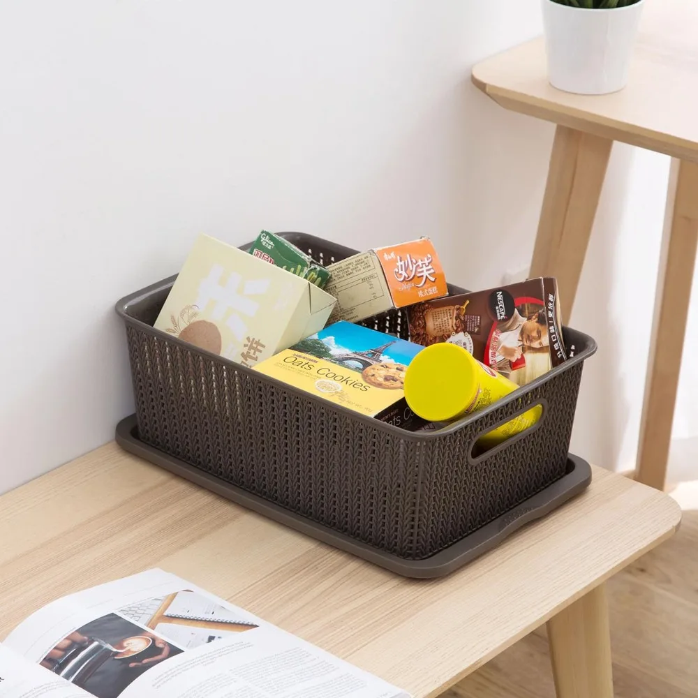 OTHERHOUSE большой ящик для хранения с крышкой имитация коробки из ротанга полые корзины для хранения одежды игрушка закуски гардероб Органайзер