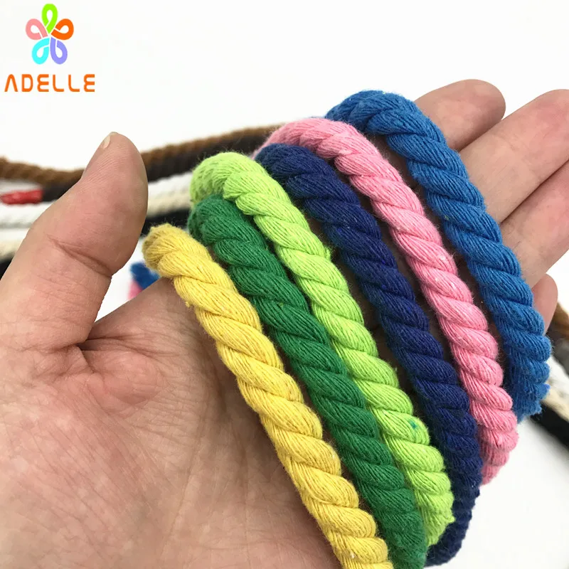 Супер мягкая цветная плетеная веревка из 100% хлопка 8 мм х 20 м аксессуары DIY для