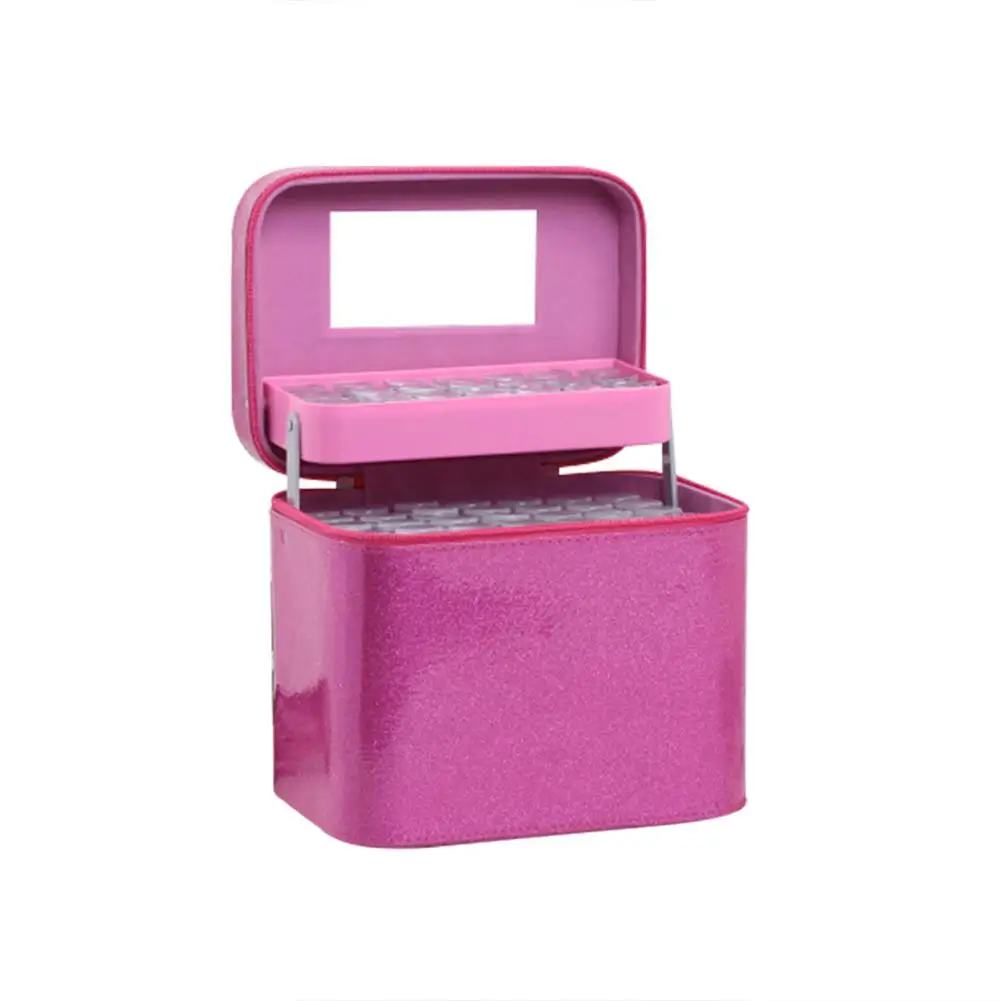 Hot Pink 126 бутылочек, портативный чемодан, бутылка для эфирного масла, сумка для хранения, отсек, мешочек для эфирного масла, коробка для хранения ногтей - Цвет: Hot Pink