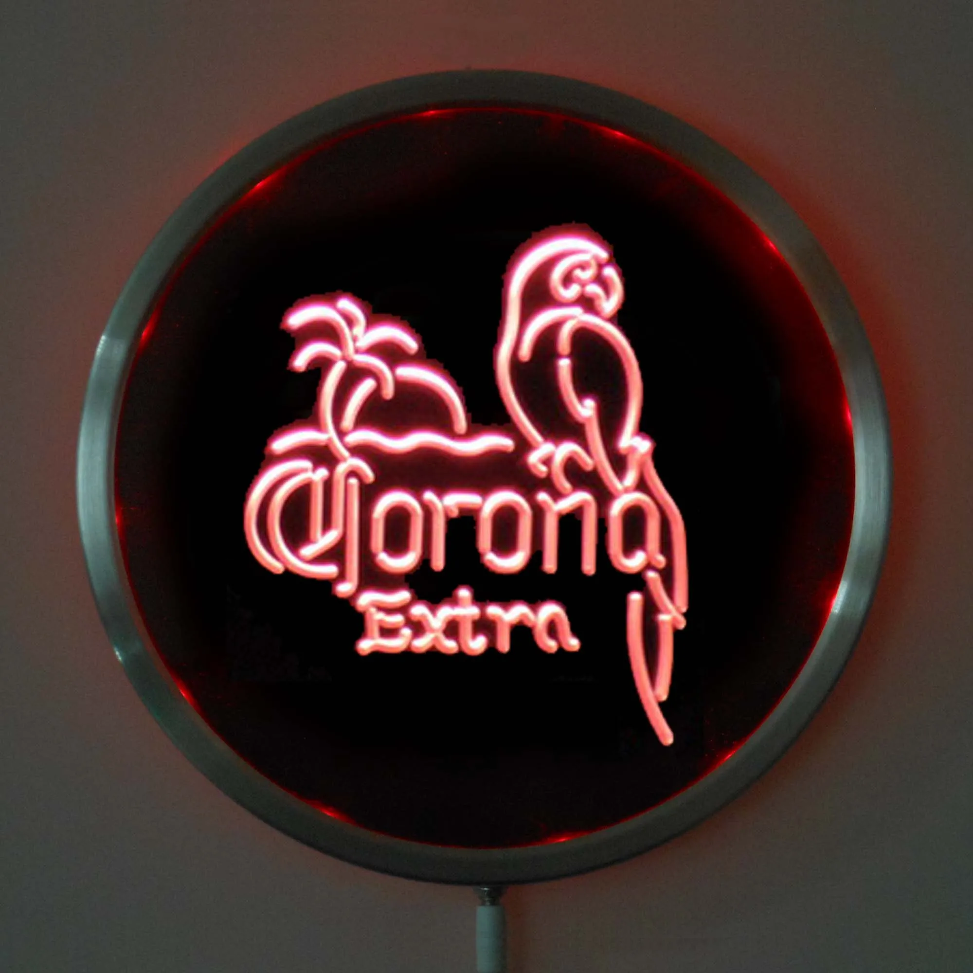 Rs a0108 Corona Extra Parrot LED неоновые КРУГЛЫЕ ЗНАКИ 25 см/10 дюймов RGB вывеска для бара