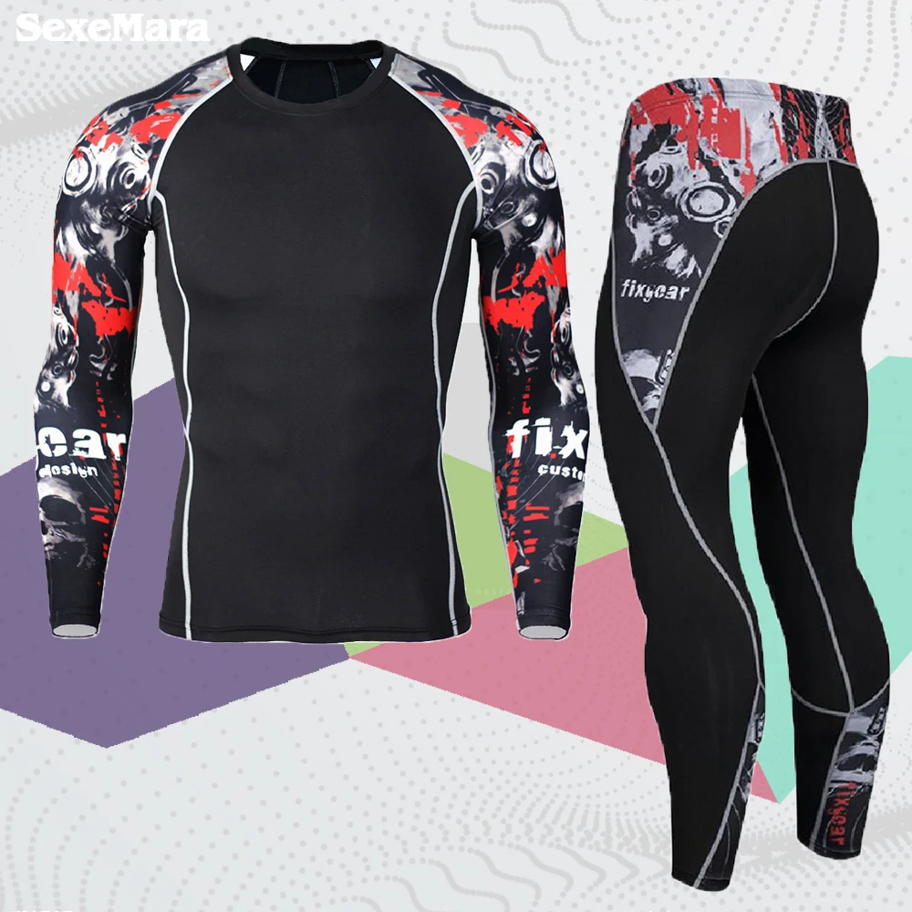 Мужские компрессионные колготки леггинсы мужской спортивный костюм костюмы для