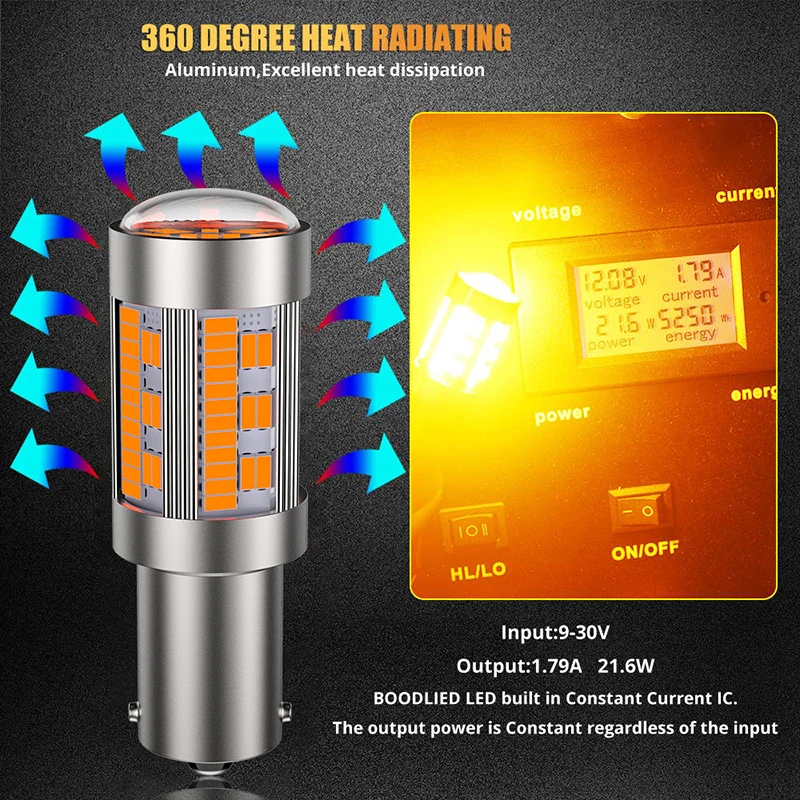 1 шт. T20 LED 7440 W21W 4014 105SMD Canbus No Hyperflash 1156 BA15S P21W LED PY21W BAU15S LED лампа для заднего сигнала поворота