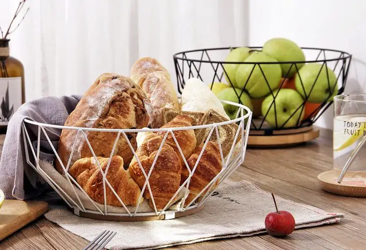 Железная металлическая корзина для фруктов, закуски, конфет, корзины для хранения, декоративный поднос, настольный органайзер, Скандинавское украшение, домашняя чаша для слива