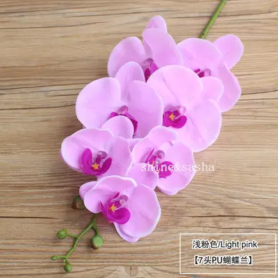 5 flowers 4 leaves 1 компл. Высокого качества орхидеи чувство руки цветок стол Цветочная композиция без вазы - Цвет: 5 flowers 4 leaves