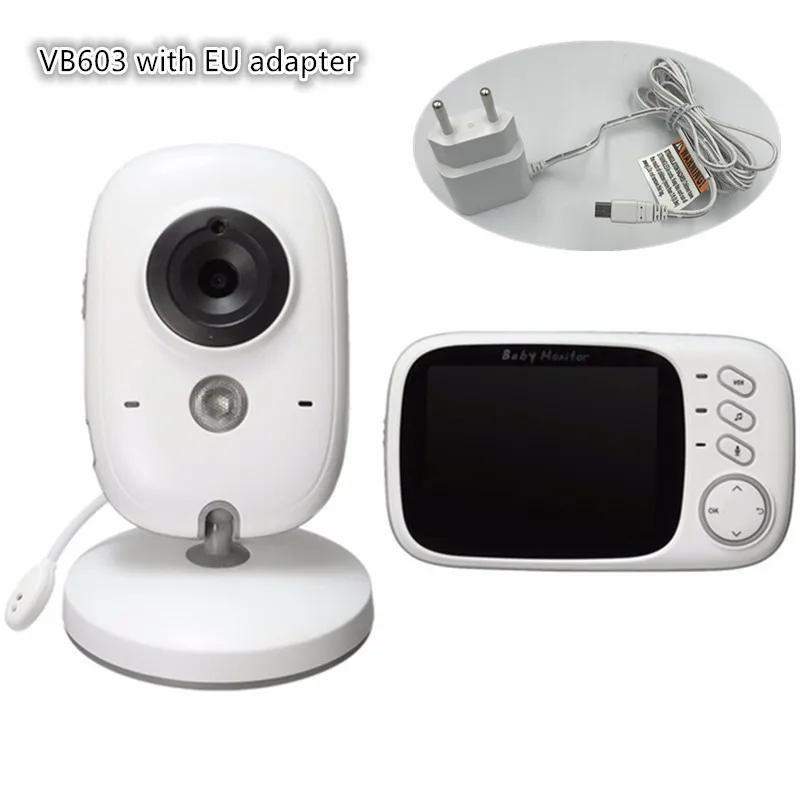 EU Plug VB603, видео, радионяня, 2,4G, беспроводная, с 3,2 дюймовым ЖК-дисплеем, 2 способа аудио разговора, ночное видение, камера наблюдения, камера безопасности, няня - Цвет: EU Plug