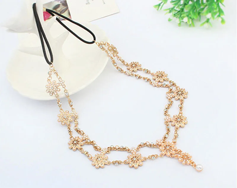 1 шт. эластичная повязка на голову с жемчугом и кисточкой | Красота здоровье