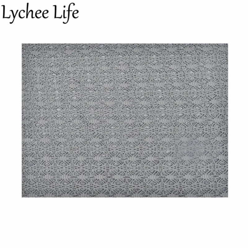 Lychee Life блестящая кружевная искусственная ткань A4 из искусственной кожи, ткань ручной работы, современная домашняя одежда, текстиль, швейная одежда, аксессуары