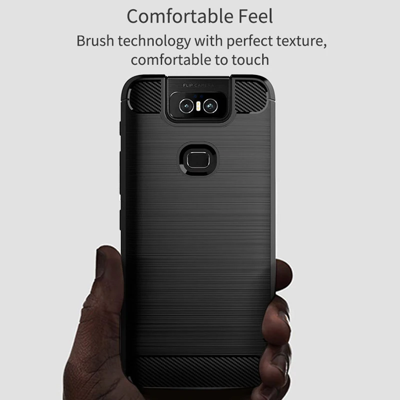 Мягкий силиконовый чехол Hadinas для ASUS zenfone 6 ZS630KL задняя крышка из углеродного