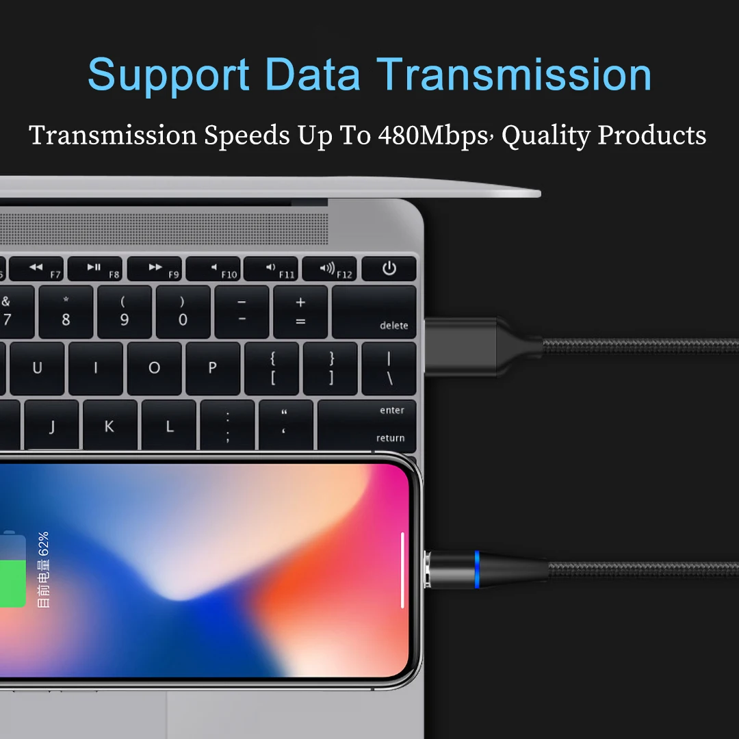 Магнитный USB кабель Micro usb type C для iPhone 7 3A кабели быстрой зарядки для Xiaomi MI9 8 Android Phone QC 3,0 провод зарядного устройства