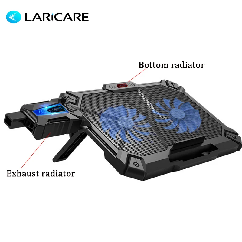 LARICARE охлаждающая подставка вентилятор для ноутбука для 12-17 дюймов macbook air pro подставка для охлаждения ноутбука кронштейн для вытяжного вентилятора регулируемый