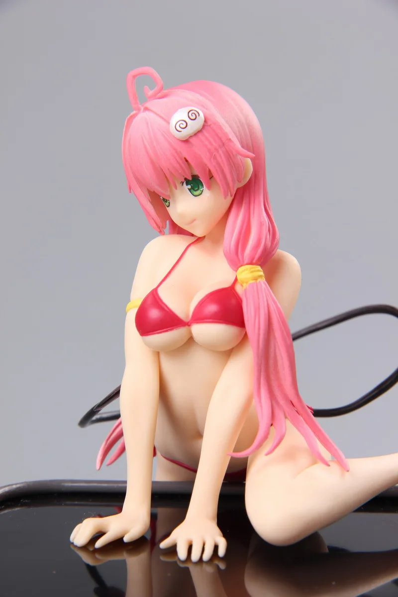 2 цвета Аниме Фигурка Tolove Lala Сексуальная Momo Belia Deviluke купальник 16 см ПВХ лежать на чашке лапша Модель Коллекция кукла