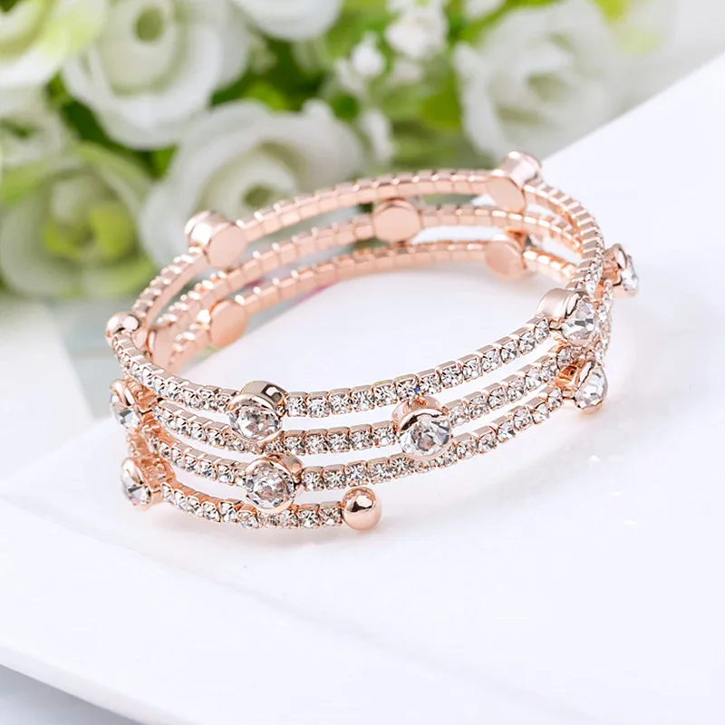

2019 New Arrival Japanese and Korean Version Temperament Personality Exaggerated Bracelet Three layers Bangles, C026