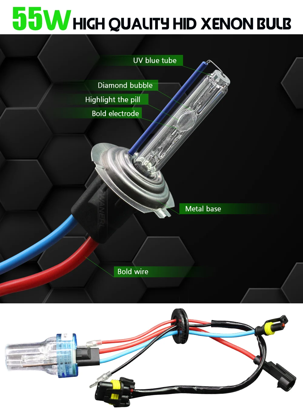 Cawanerl 55 Вт ксеноновый светильник HID комплект AC блок розжига/балласт H1 H3 H7 H8 H11 9005 9006 881 3000 K-8000 К Быстрый запуск автомобилей головной светильник тумана светильник