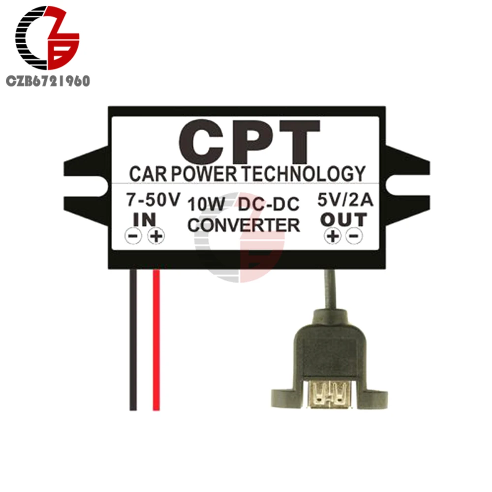 USB with Base Водонепроницаемый DC-DC автомобильный преобразователь мощности регулятор 12 В до 5 В 2 а 10 Вт автомобильный регулятор питания понижающий регулятор напряжения 2 провода Мини Micro USB - Цвет: USB with Base