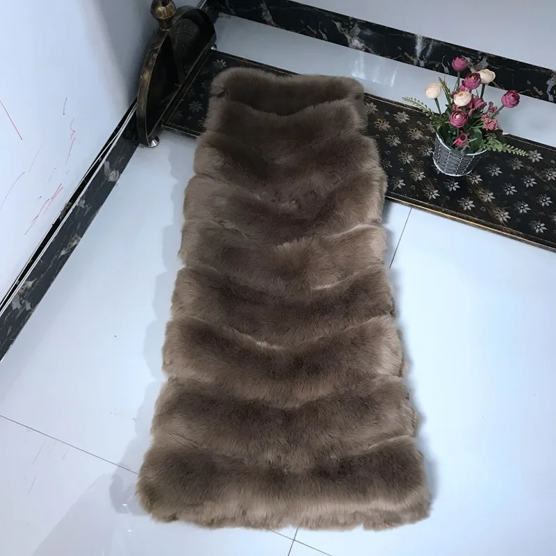 

9 steps Over the knee 2017 Winter Warm Fashion brand Women longger Faux Fur Vest Fur Coat Fox Fur Vest Colete Feminino wj1309