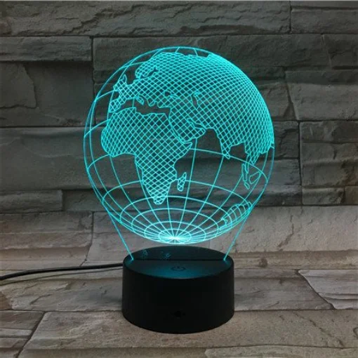 Спальня дома Deora USB 3D лампа LED ночник 7 цветов Таблица Изменений настольная Room Decor