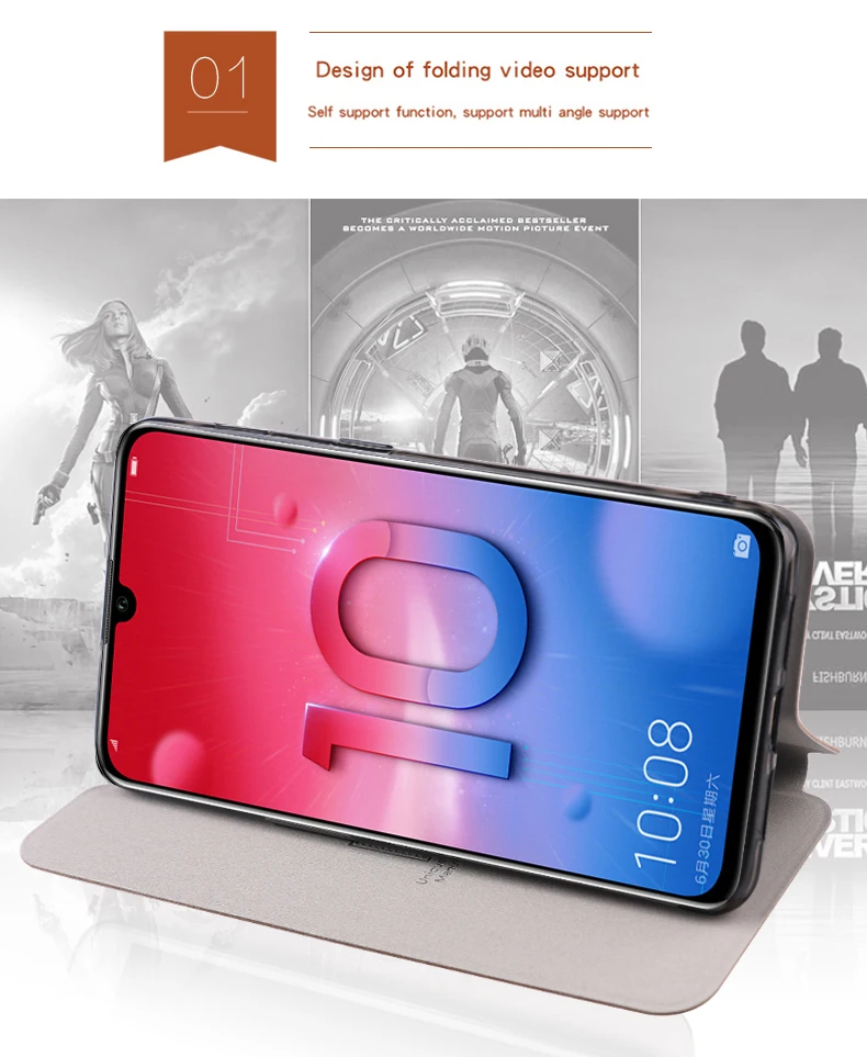Чехол Mofi для huawei Honor 10 Lite, роскошный кожаный чехол-книжка с откидной крышкой и подставкой для huawei P Smart