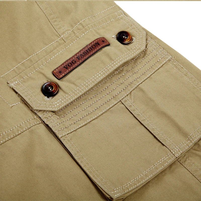 New Brand Male Army Loose Cargo Pants Men Casual Work Short Plus Size Mens Cotton Multi-pocket Solid Puls Beach Shorts | Мужская одежда