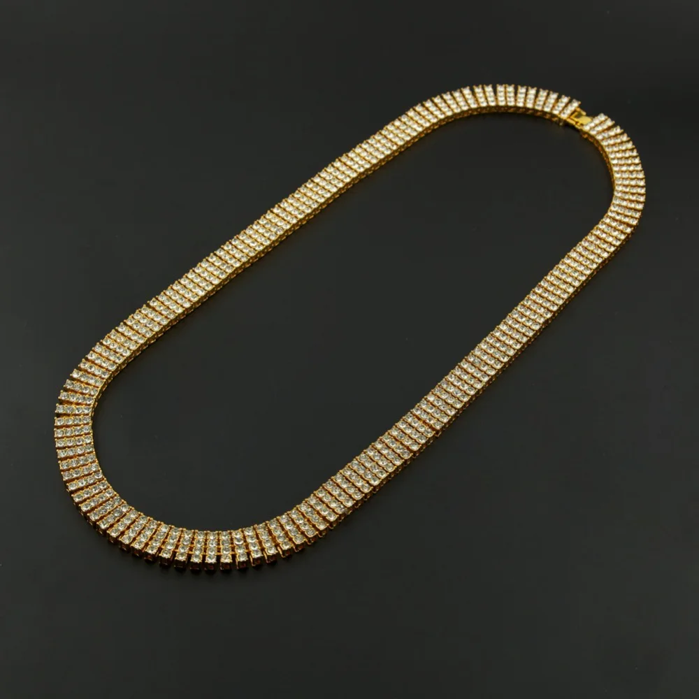 ARMNVNV New Arrival Gold Silver Black Colors 4 ROWS Iced Out Lab Rhinestones Tennis Hip Hop Necklace High Quality For Men | Украшения и