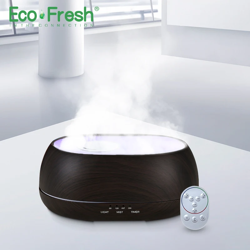 

imei 500 ml humidificador de aire Control remoto Ocean Mist Wood Grain Aroma difusor noche luz difusor de aceite aromaterapia d