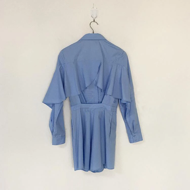 Женский Короткий комбинезон AEL модный Свободный с рукавами плащами оборками и