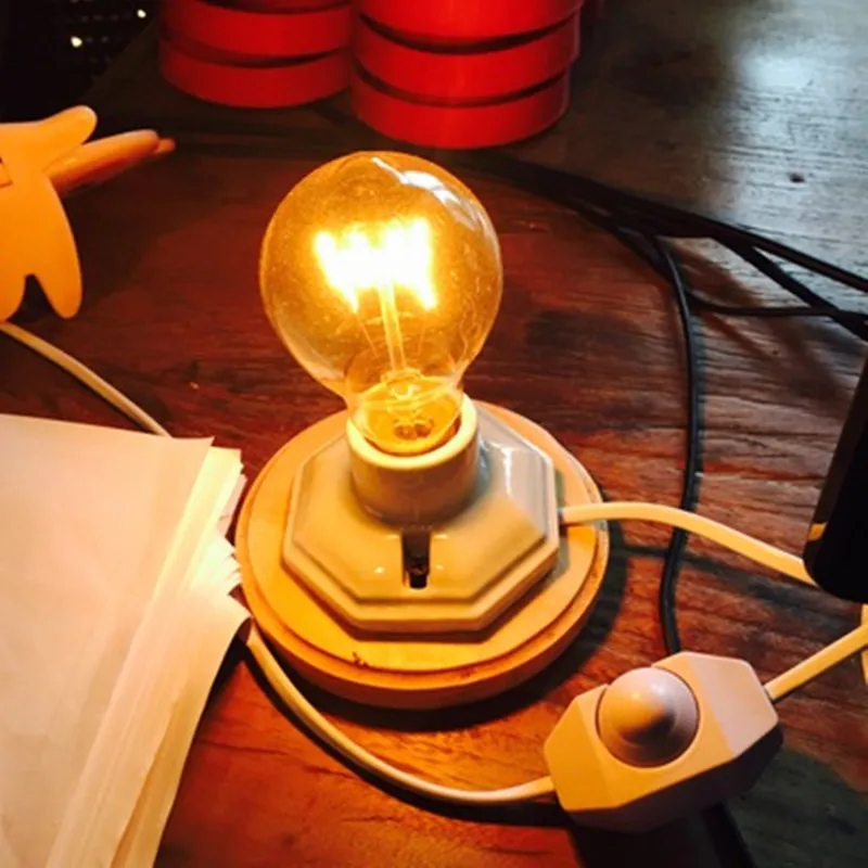 Винтаж Настольная лампа для Спальня настольная luminaria Edison дома светильник ing