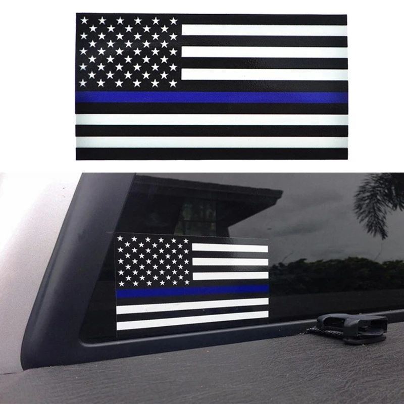 

1PCS Police Officer Thin Blue Line American Flag Vinyl Decal Car Sticker #1