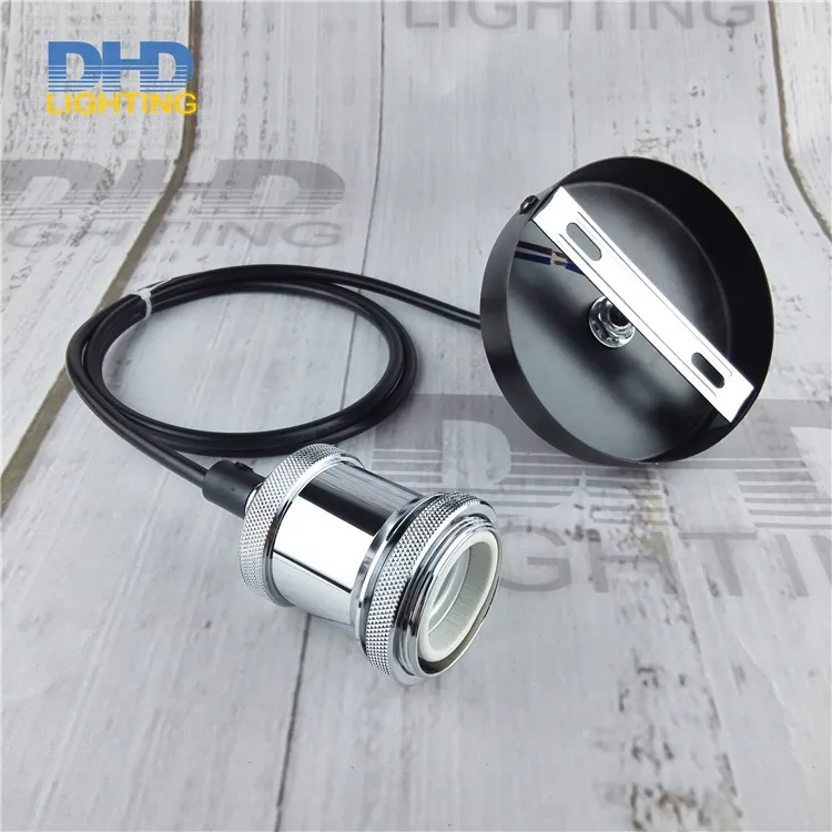 Глянцевая хромированная винтажная Подвесная лампа Эдисона E27 в рустикальном