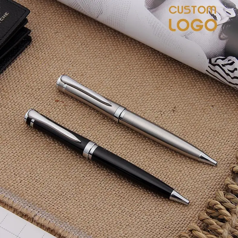 

Personalized Pen Writing Metal Ballpoint Pen Customized Logo Pens Engrave Logo Company Name School Office Supplies Accessories