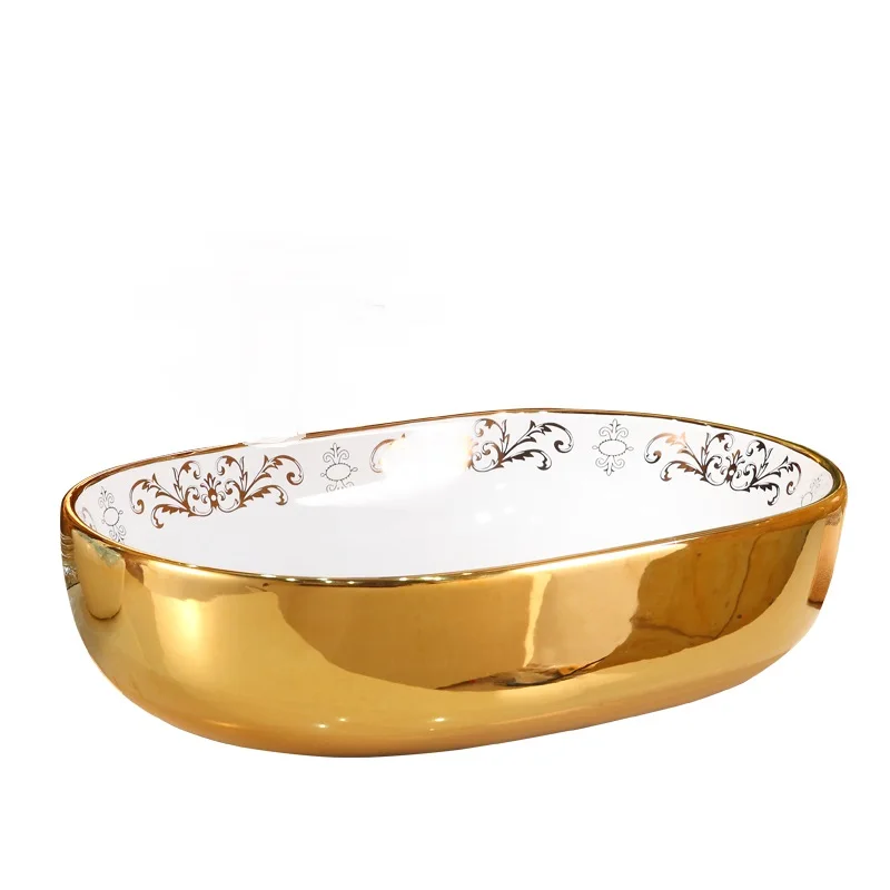 Single basin Керамический врезной раковина художественная умывальник Овальный Европейский умывальник для ванной комнаты умывальник Современный минималистичный Ретро раковина lo8271012 - Цвет: Single basin