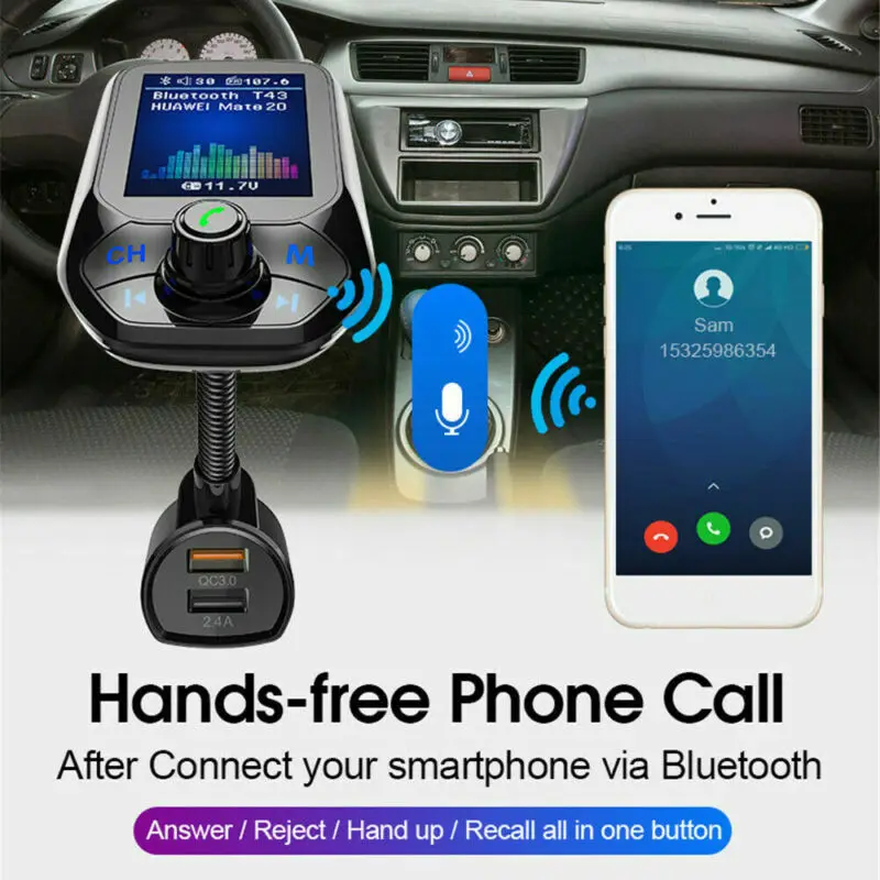 Bluetooth автомобильный fm-передатчик MP3-плеер Hands free радио адаптер Комплект USB