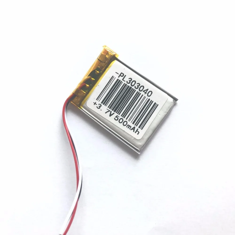3,7 V, 500 mAH, [303040] три свинцовых линии PLIB; полимерный литий-ионный/литий-ионный аккумулятор для dvr, gps, mp3, mp4, сотового телефона, динамика