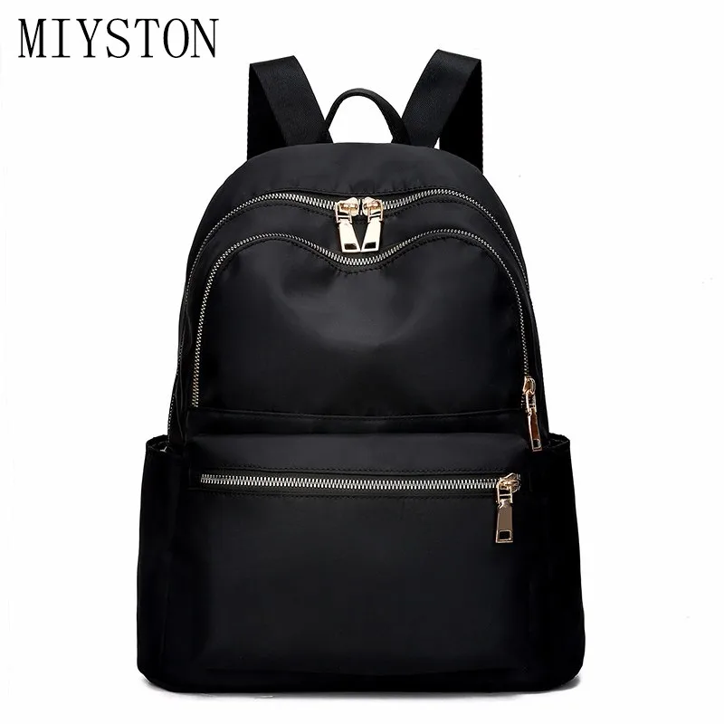 2019 Оксфорд рюкзак женский черный водонепроницаемый нейлон школьные сумки для