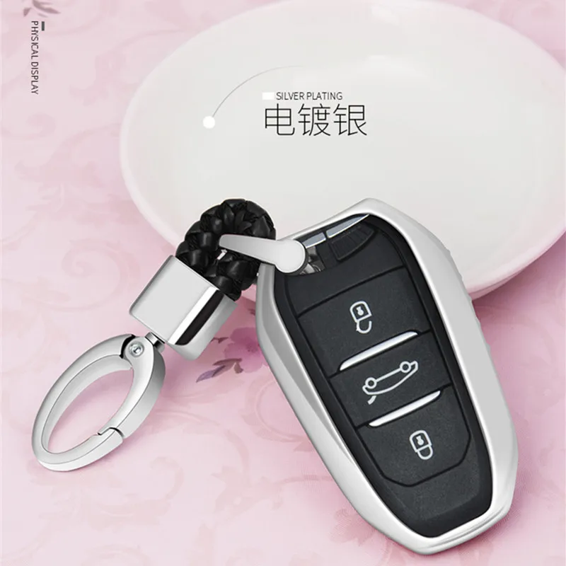 Чехол для ключа из ТПУ чехол автомобиля + брелок Peugeot 408 2008 3008 4008 301 508 S 308 Citroen C5 C6 C4L