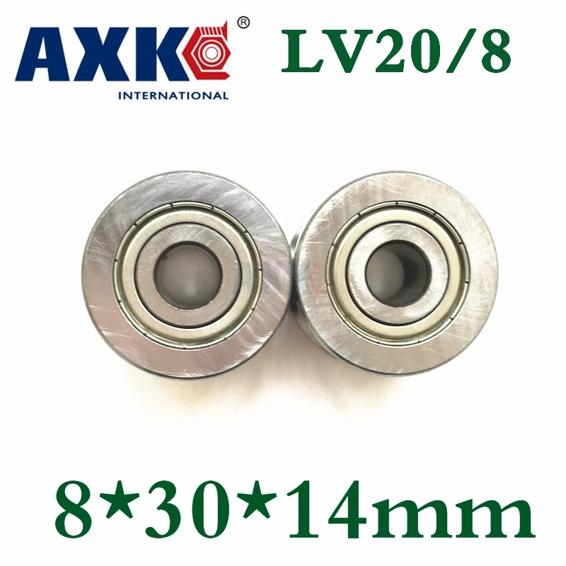 Axk 10 шт Высокое качество Abec-5 Z2v2 V Groove направляющие роликовые подшипники Lv20/8 Zz V-30