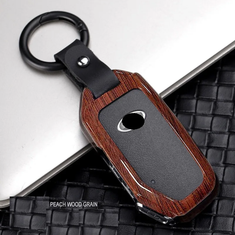 Peach wood style Автомобильный чехол для ключей из углеродного волокна, держатель для KIA Sportage, умный чехол для ключей, аксессуары для автомобиля - Название цвета: Peach wood style
