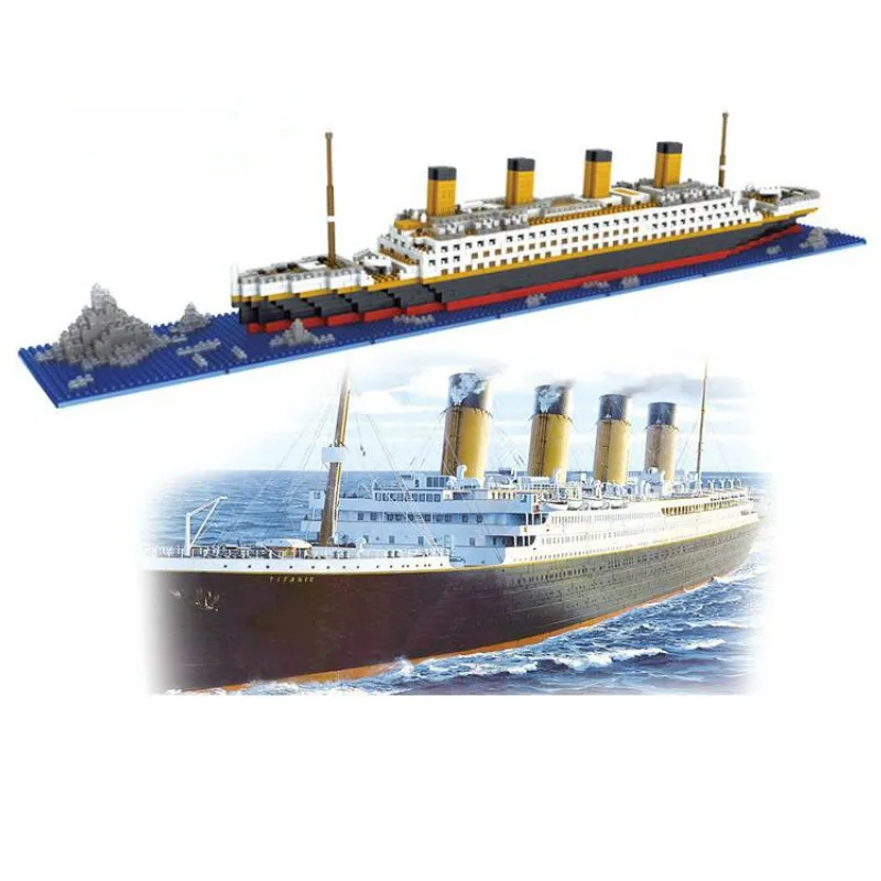 1860 шт RS Titanic Круизный корабль 3D модель лодки DIY Алмазные Строительные блоки Кирпич