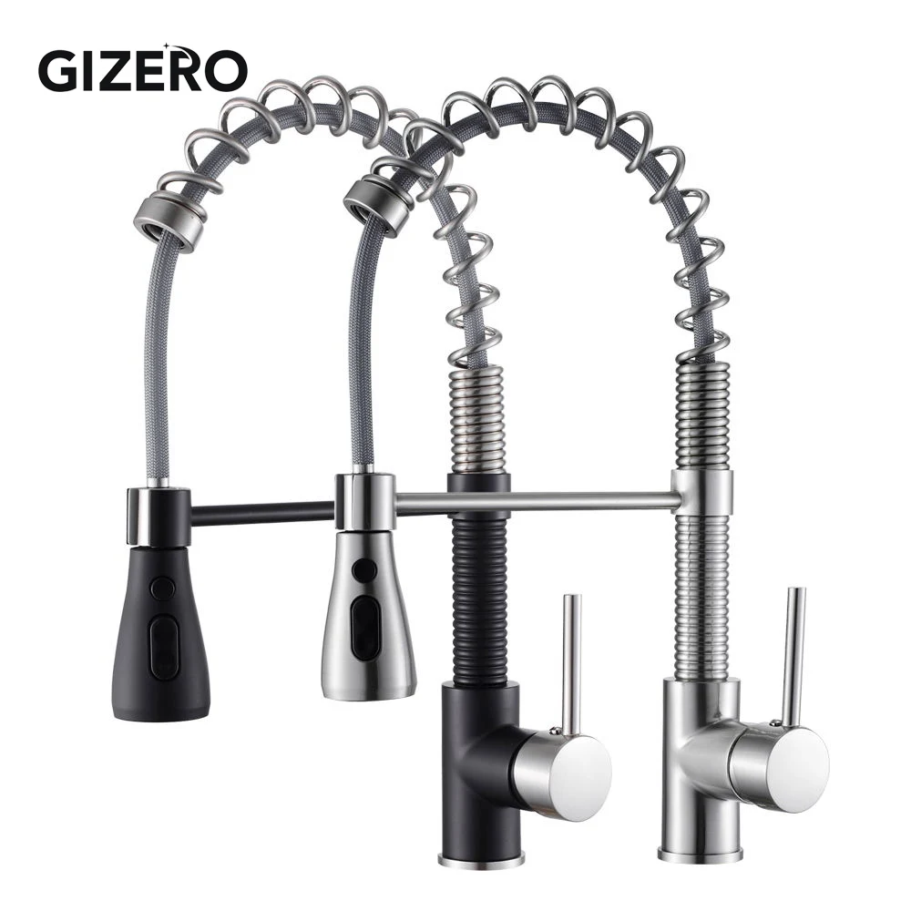 Хромированные выдвижные смесители для кухни одна ручка матовая латунная