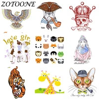 zotoone diy custom punk skull patch thermo stickers tiger iron on transfer patches for clothing applique tactical military e