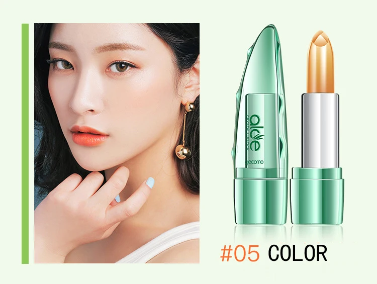 Алоэ Макияж Губная помада увлажнитель длительного действия Натуральная губная